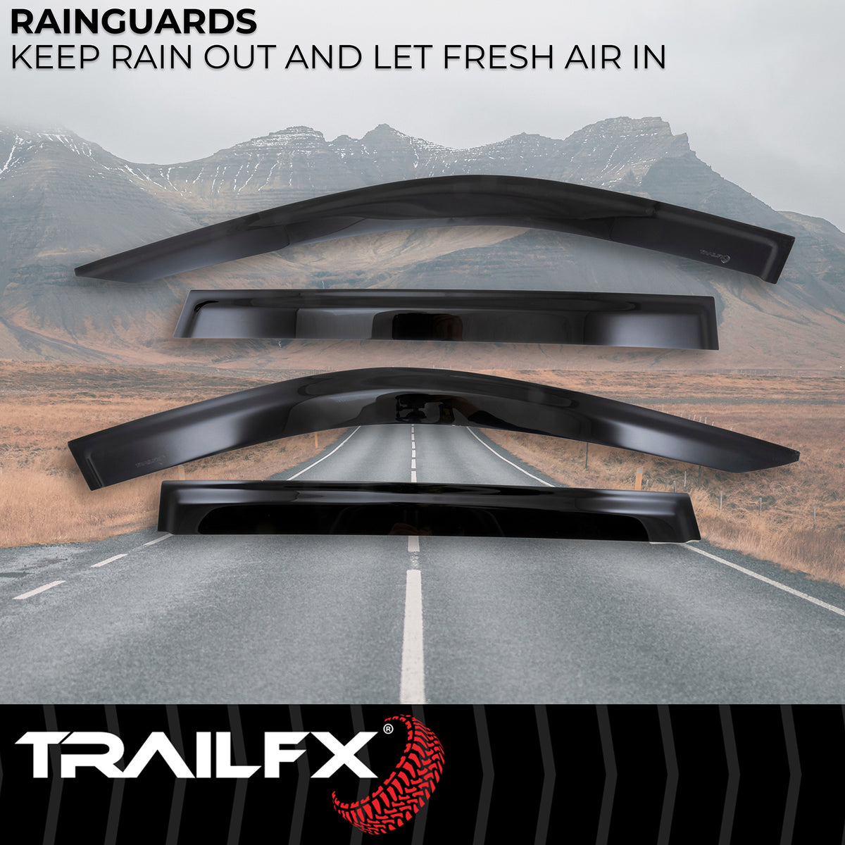 TrailFX Side Window Deflector For Honda CR-V - Low Profile, Set of 4 (4331H)