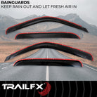 TrailFX Side Window Deflector For Cadillac, Chevrolet, GMC Trucks - In-Channel, Smoke, Acrylic, Set of 4 (4355IC)