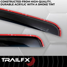 TrailFX Side Window Deflector For Cadillac, Chevrolet, GMC Trucks - In-Channel, Smoke, Acrylic, Set of 4 (4355IC)