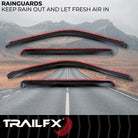TrailFX Side Window Deflector For Ford F-250 Super Duty, Ford F-350 Super Duty, Ford F-450 Super Duty - In-Channel, Smoke, Acrylic, Set of 4 (4381IC)