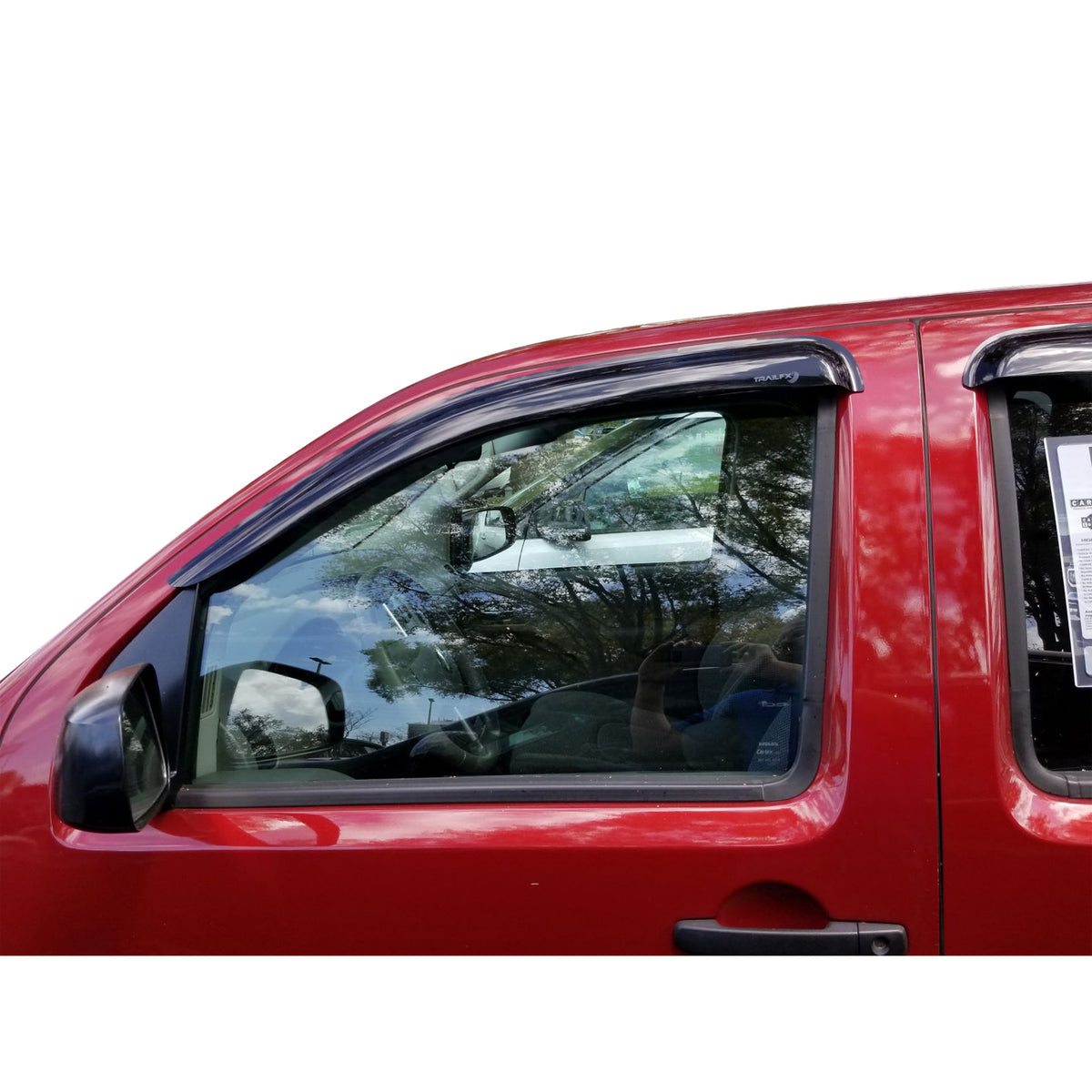 TrailFX Side Window Deflector For Nissan Frontier - TrailFX Hood Protectors, Low Profile Mounting Hardware (4407H)