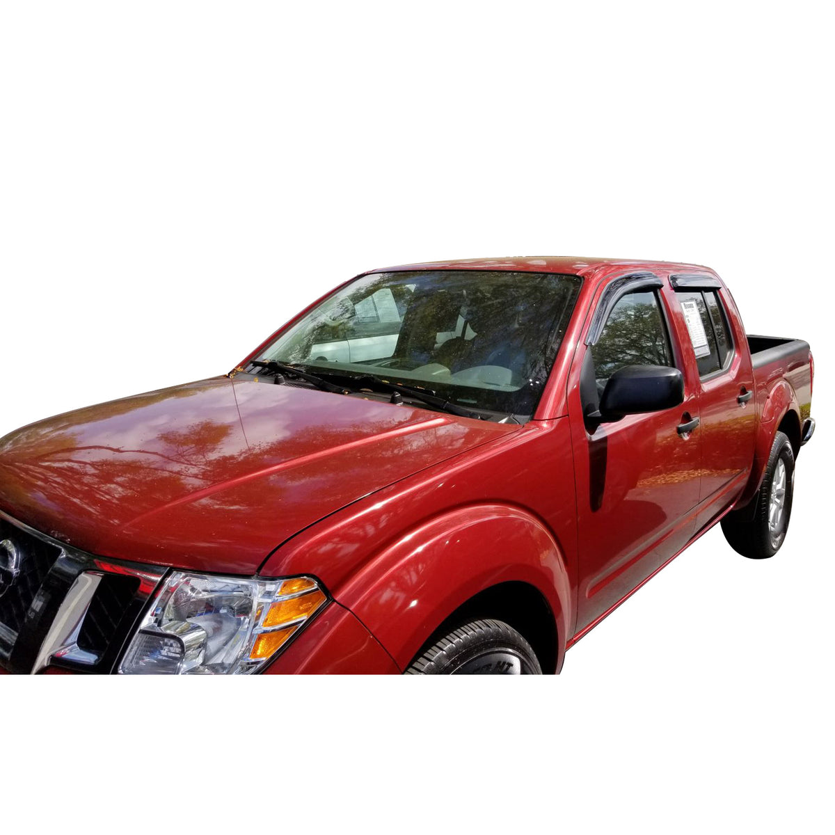 TrailFX Side Window Deflector For Nissan Frontier - TrailFX Hood Protectors, Low Profile Mounting Hardware (4407H)