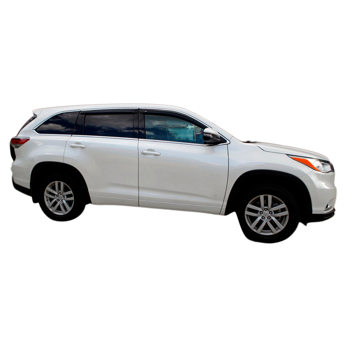 TrailFX Side Window Deflector For Toyota Highlander - TrailFX Hood Protectors, Low Profile Mounting Hardware (4427H)