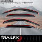 TrailFX Side Window Deflector For Chevrolet, GMC Trucks - In-Channel, Smoke, Acrylic, Set of 4 (4515IC)