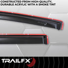 TrailFX Side Window Deflector For Chevrolet, GMC Trucks - In-Channel, Smoke, Acrylic, Set of 4 (4536IC)