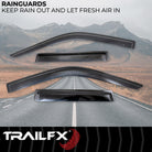 TrailFX Side Window Deflector For Toyota Tundra - Low Profile, Fits Front And Rear, Set Of 4 (4704H)