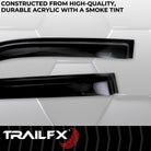 TrailFX Side Window Deflector For Toyota Tundra - Low Profile, Fits Front And Rear, Set Of 4 (4704H)