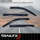 TrailFX Side Window Deflector For Cadillac Escalade, Chevrolet Tahoe, GMC Yukon - Low Profile, Fits Front And Rear, Set Of 4 (4706H)