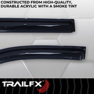 TrailFX Side Window Deflector For Cadillac Escalade, Chevrolet Tahoe, GMC Yukon - Low Profile, Fits Front And Rear, Set Of 4 (4706H)
