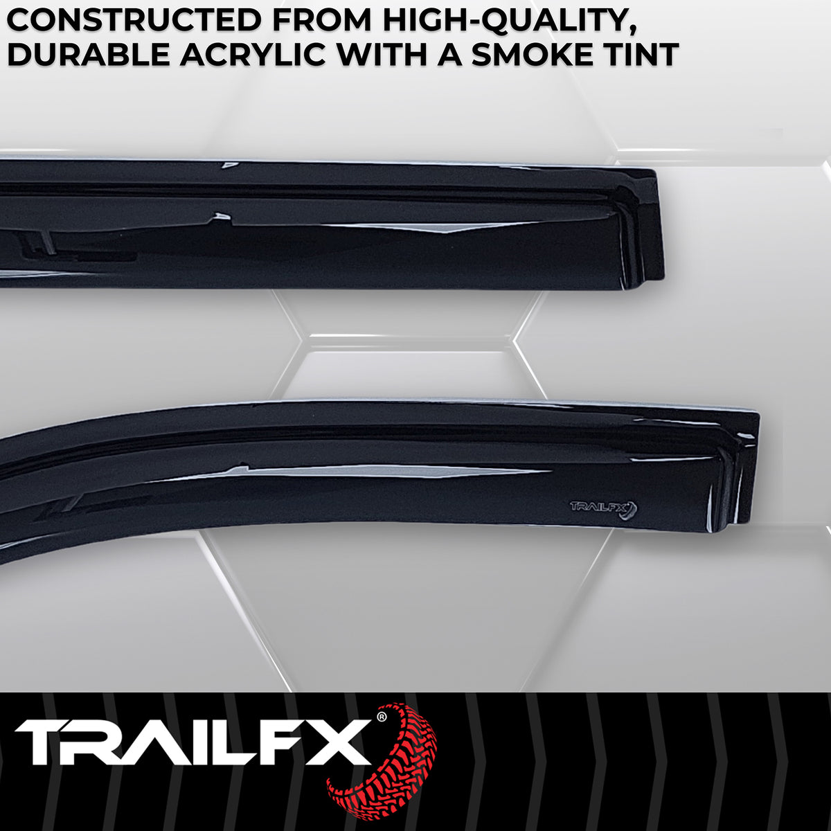 TrailFX Side Window Deflector For Cadillac Escalade, Chevrolet Tahoe, GMC Yukon - Low Profile, Fits Front And Rear, Set Of 4 (4706H)