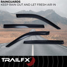 TrailFX Side Window Deflector For Toyota Highlander - Low Profile, Fits Front And Rear, Set Of 4 (4739H)