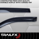 TrailFX Side Window Deflector For Toyota Highlander - Low Profile, Fits Front And Rear, Set Of 4 (4739H)
