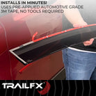 TrailFX Side Window Deflector For Toyota Highlander - Low Profile, Fits Front And Rear, Set Of 4 (4739H)