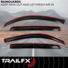 TrailFX Side Window Deflector For Toyota Tacoma - In-Channel, Smoke, Acrylic, Set of 4 (4768IC)