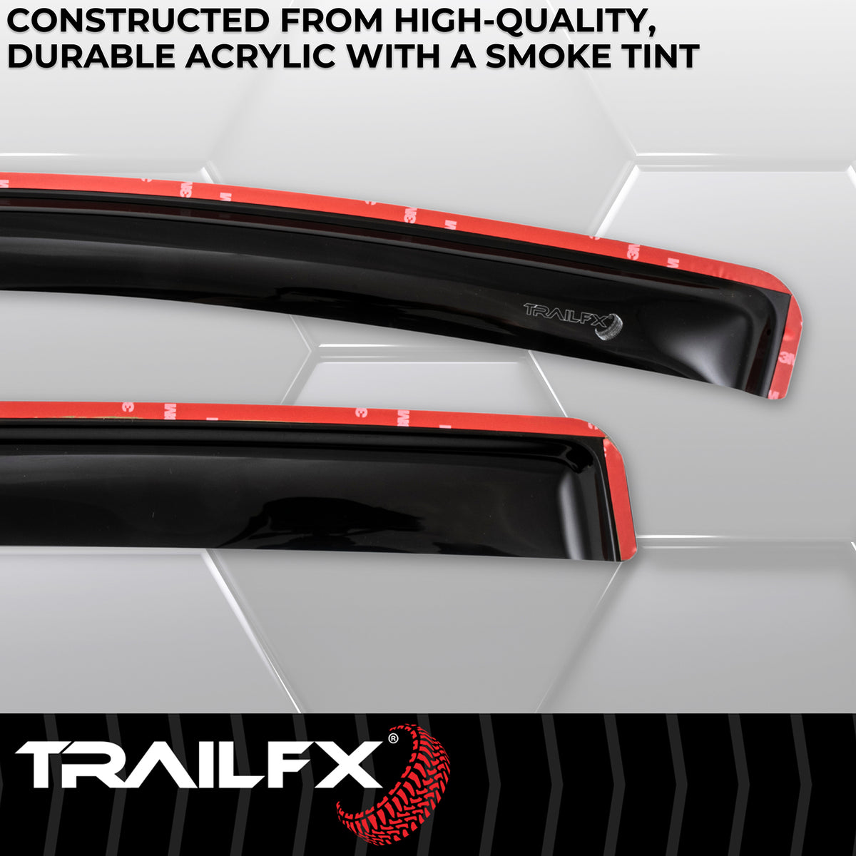 TrailFX Side Window Deflector For Toyota Tacoma - In-Channel, Smoke, Acrylic, Set of 4 (4768IC)