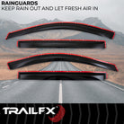 TrailFX Side Window Deflector For Chevrolet, GMC Trucks - In-Channel, Smoke, Acrylic, Set of 4 (4805IC)