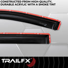 TrailFX Side Window Deflector For Chevrolet, GMC Trucks - In-Channel, Smoke, Acrylic, Set of 4 (4805IC)
