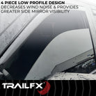 TrailFX Side Window Deflector For Chevrolet, GMC Trucks - In-Channel, Smoke, Acrylic, Set of 4 (4805IC)