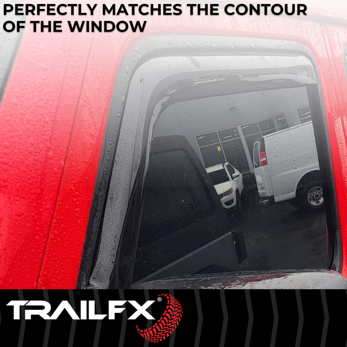 TrailFX Side Window Deflector For Jeep Gladiator, Jeep Wrangler - In-Channel, Smoke, Acrylic, Set of 4 (4811IC)