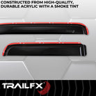 TrailFX Side Window Deflector For Jeep Gladiator, Jeep Wrangler - In-Channel, Smoke, Acrylic, Set of 4 (4811IC)