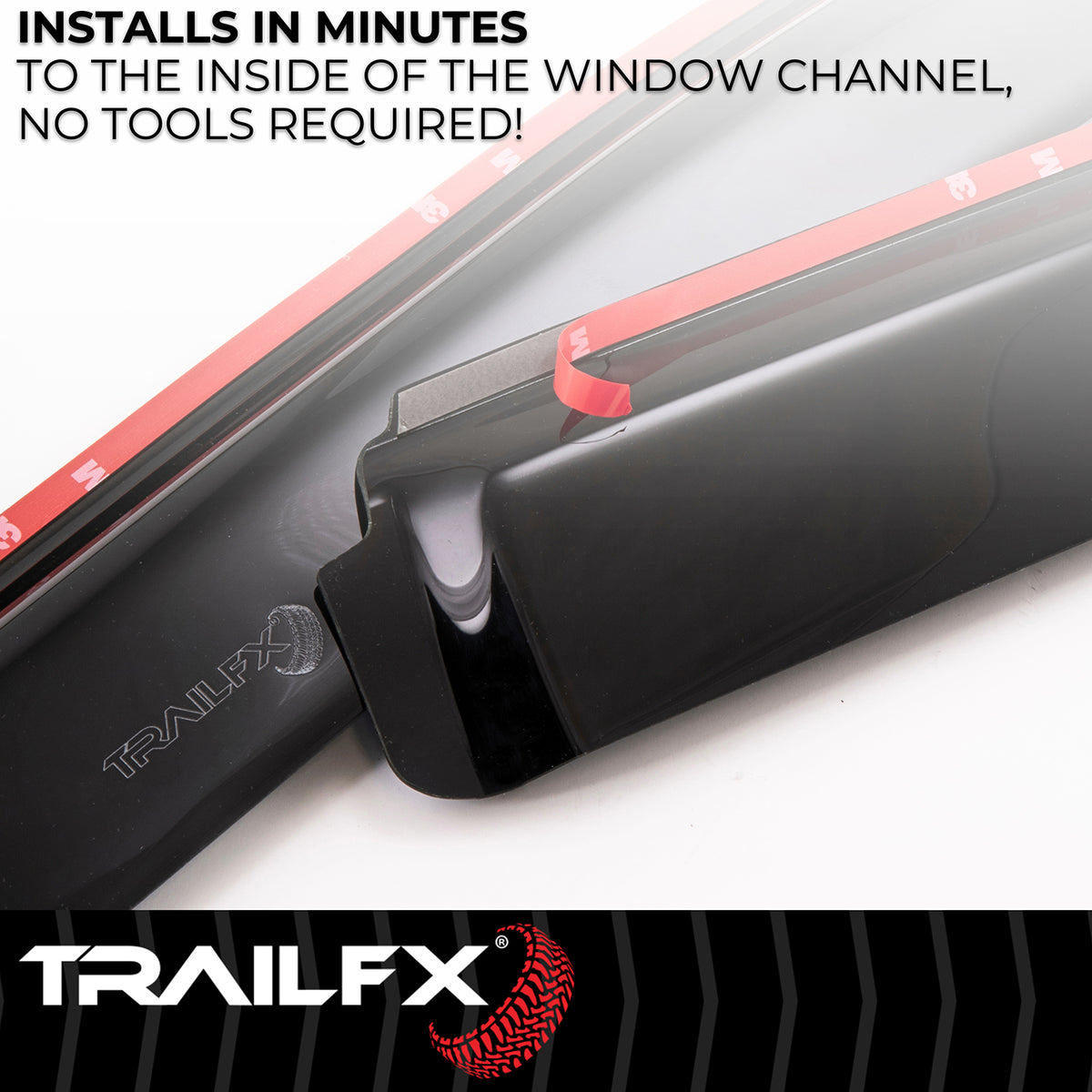 TrailFX Side Window Deflector For GMC Terrain - In-Channel, Smoke, Acrylic, Set of 4 (4812IC)