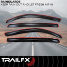 TrailFX Side Window Deflector For Ram 1500 - In-Channel, Smoke, Acrylic, Set of 4 (4818IC)
