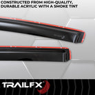 TrailFX Side Window Deflector For Ram 1500 - In-Channel, Smoke, Acrylic, Set of 4 (4818IC)