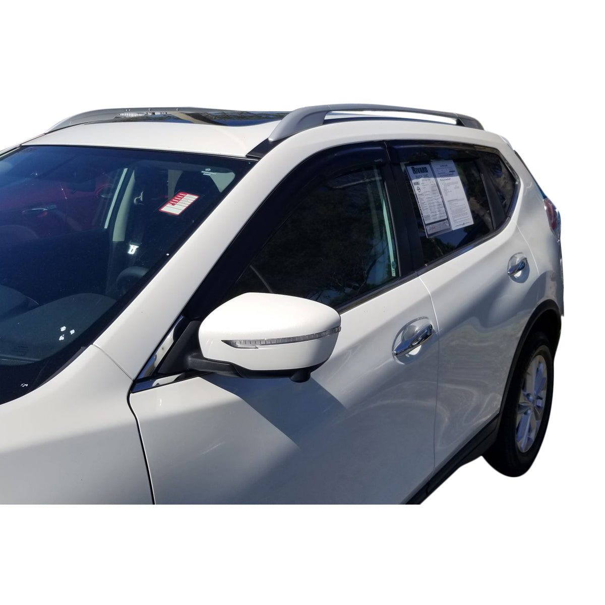 TrailFX Side Window Deflector For Nissan Rogue - TrailFX Hood Protectors, Low Profile Mounting Hardware (4827H)