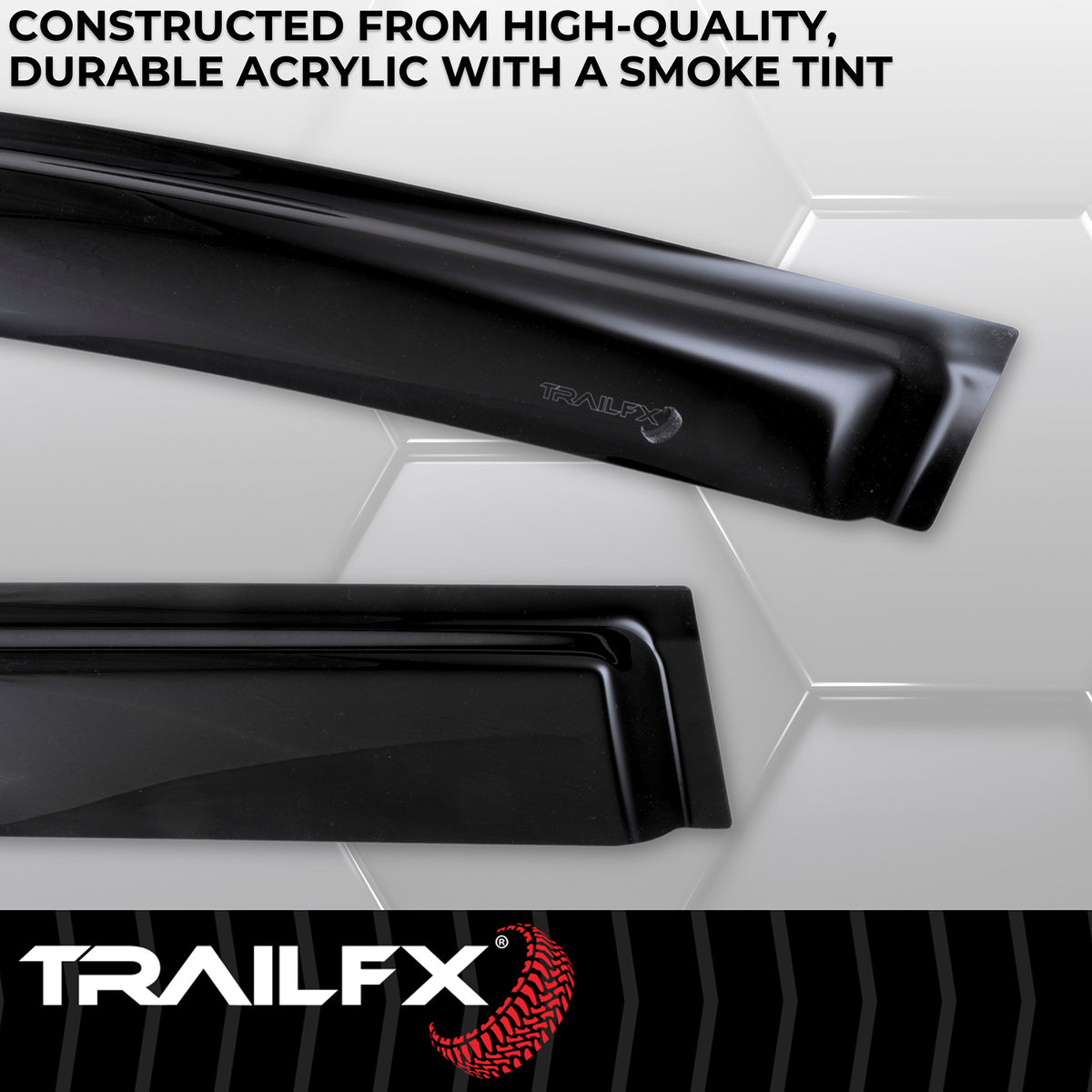 TrailFX Side Window Deflector For Nissan Rogue - Low Profile, Set of 4 (4902H)
