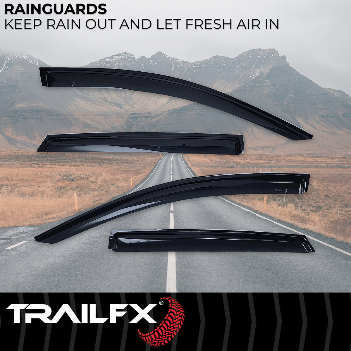 TrailFX Side Window Deflector For Ford Edge - Low Profile, Fits Front And Rear, Set Of 4 (4930H)