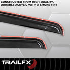 TrailFX Side Window Deflector For Ford Trucks - In-Channel, Smoke, Acrylic, Set of 4 (4953IC)