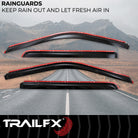 TrailFX Side Window Deflector For Ford F-150 - In-Channel, Smoke, Acrylic, Set of 4 (4975IC)