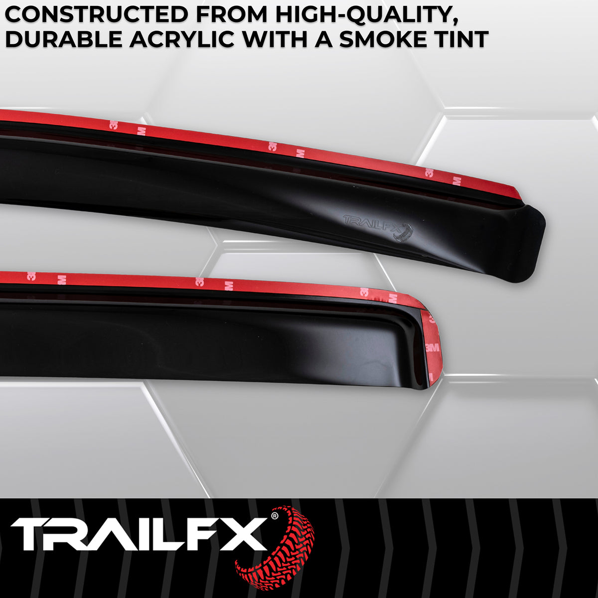 TrailFX Side Window Deflector For Nissan TITAN, Nissan TITAN XD - In-Channel, Smoke, Acrylic, Set of 4 (4977IC)