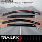 TrailFX Side Window Deflector For Chevrolet Colorado, GMC Canyon - In-Channel, Smoke, Acrylic, Set of 4 (4995IC)