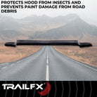 TrailFX Hood Deflector For Ford Trucks - Wrap-Around Smoke Acrylic (5727H)