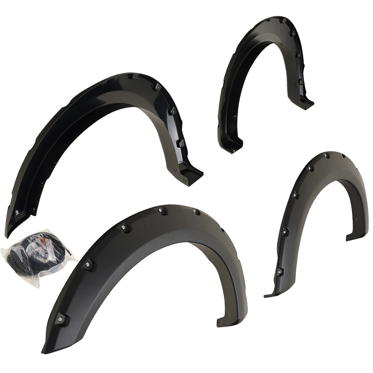 TrailFX Fender Flare For Ford F-150 - 2 Inch Tire Coverage Textured Black ABS Plastic Set of 4 (PFFF3006T)