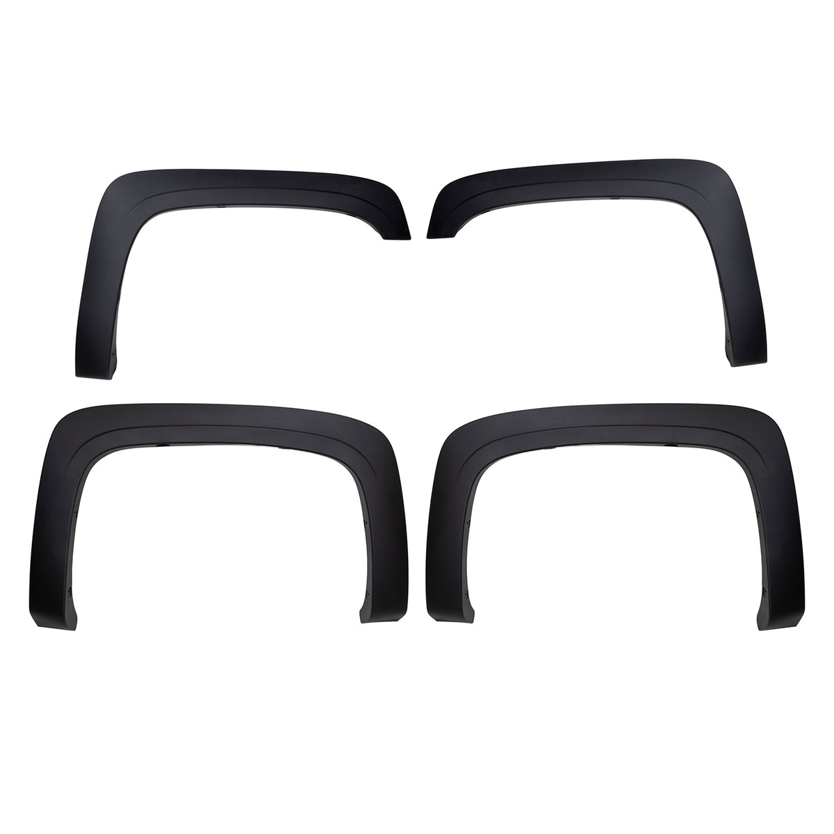 TrailFX Fender Flare For Chevrolet Silverado 1500, Chevrolet Silverado 2500 HD, Chevrolet Silverado 3500 HD - Black Smooth Paintable Finish, Extended Tire Coverage, With (TFC3001OE)