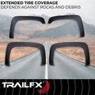 TrailFX Fender Flare For Chevrolet Silverado 1500, Chevrolet Silverado 2500 HD, Chevrolet Silverado 3500 HD - Black Smooth Paintable Finish, Extended Tire Coverage, With (TFC3001OE)