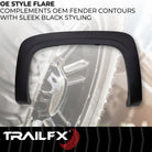 TrailFX Fender Flare For Chevrolet Silverado 1500, Chevrolet Silverado 2500 HD, Chevrolet Silverado 3500 HD - Black Smooth Paintable Finish, Extended Tire Coverage, With (TFC3001OE)