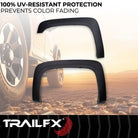 TrailFX Fender Flare For Chevrolet Silverado 1500, Chevrolet Silverado 2500 HD, Chevrolet Silverado 3500 HD - Black Smooth Paintable Finish, Extended Tire Coverage, With (TFC3001OE)