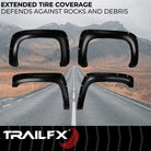 TrailFX Fender Flare For Chevrolet Silverado 1500, Chevrolet Silverado 2500 HD, Chevrolet Silverado 3500 HD - Injected Polypropylene, With Polished Stainless And Black (TFC3001S)