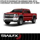 TrailFX Fender Flare For Chevrolet Silverado 1500, Chevrolet Silverado 2500 HD, Chevrolet Silverado 3500 HD - Injected Polypropylene, With Polished Stainless And Black (TFC3001S)
