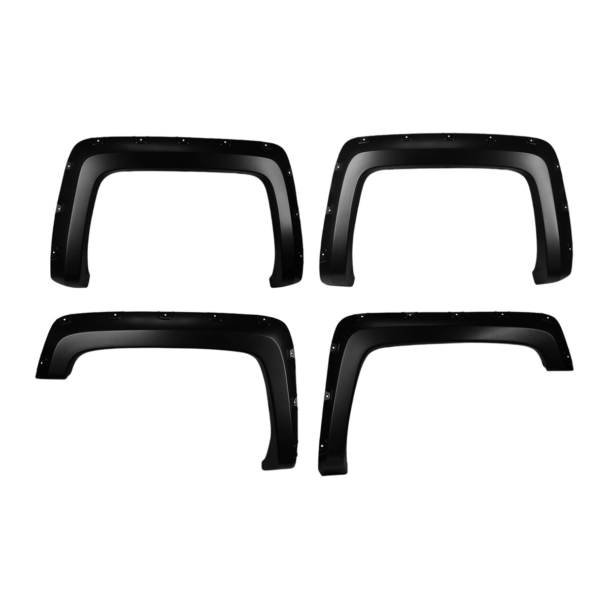 TrailFX Fender Flare For Chevrolet Trucks - Injected Polypropylene, With Polished Stainless And Black (TFC3002S)