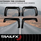 TrailFX Fender Flare For Chevrolet Trucks - Injected Polypropylene, With Polished Stainless And Black (TFC3002S)