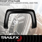 TrailFX Fender Flare For Chevrolet Trucks - Injected Polypropylene, With Polished Stainless And Black (TFC3002S)