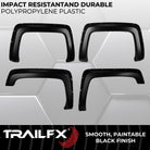 TrailFX Fender Flare For Chevrolet Trucks - Injected Polypropylene, With Polished Stainless And Black (TFC3002S)
