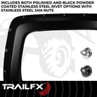 TrailFX Fender Flare For Chevrolet Trucks - Injected Polypropylene, With Polished Stainless And Black (TFC3002S)