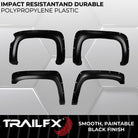 TrailFX Fender Flare For Chevrolet Silverado 1500 - Injected Polypropylene, With Polished Stainless And Black (TFC3003S)