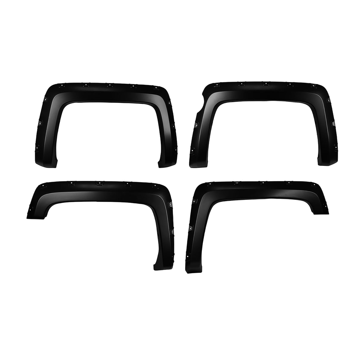 TrailFX Fender Flare For Chevrolet Silverado 1500 - Injected Polypropylene, With Polished Stainless And Black (TFC3004S)