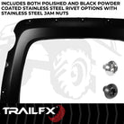 TrailFX Fender Flare For Chevrolet Silverado 1500 - Injected Polypropylene, With Polished Stainless And Black (TFC3004S)